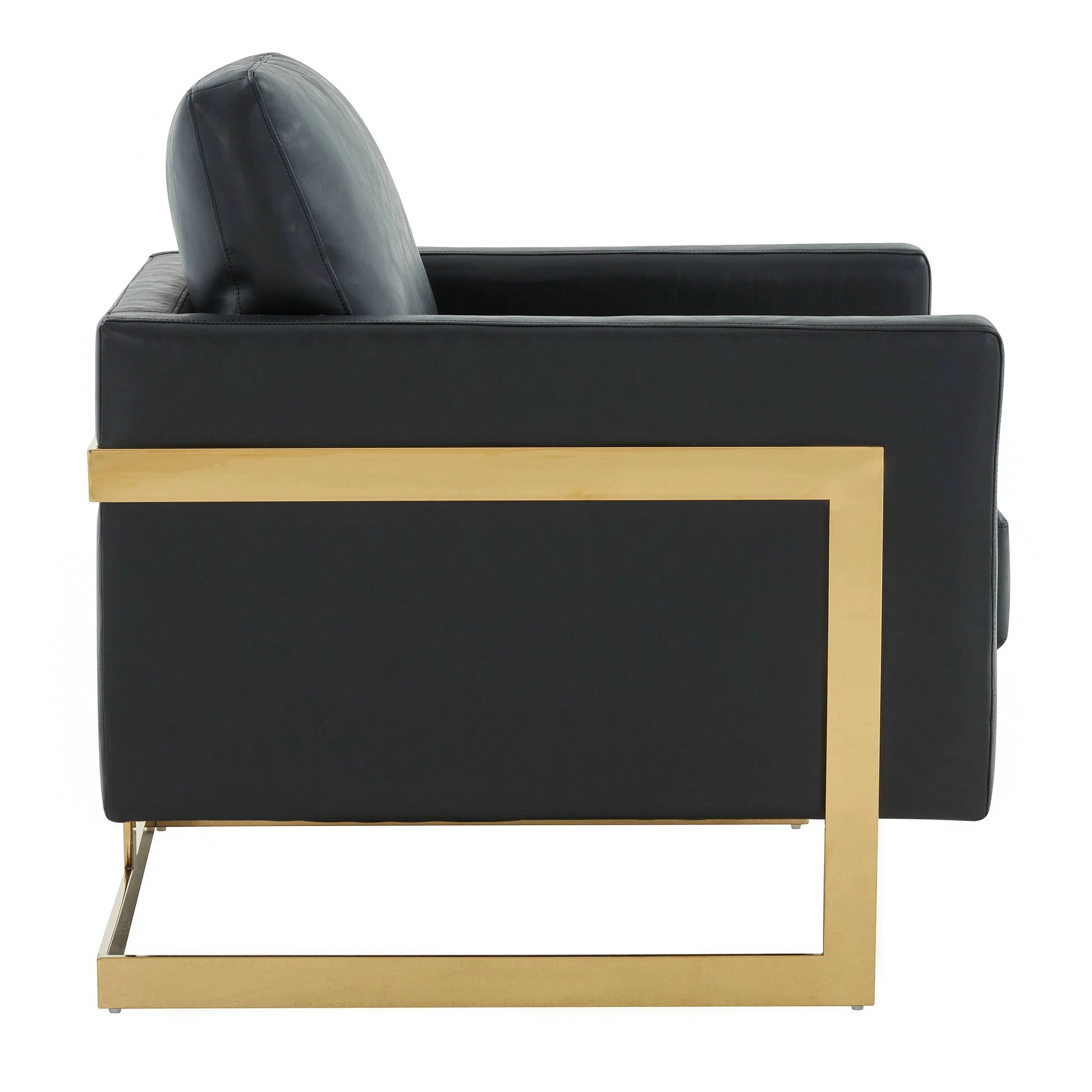 Lincoln Modern Upholstered Accent Armchair With Gold/Black Metal Frame - Elax Furniture