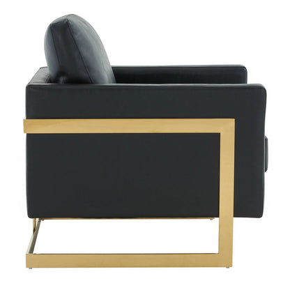 Lincoln Modern Upholstered Accent Armchair With Gold/Black Metal Frame - Elax Furniture