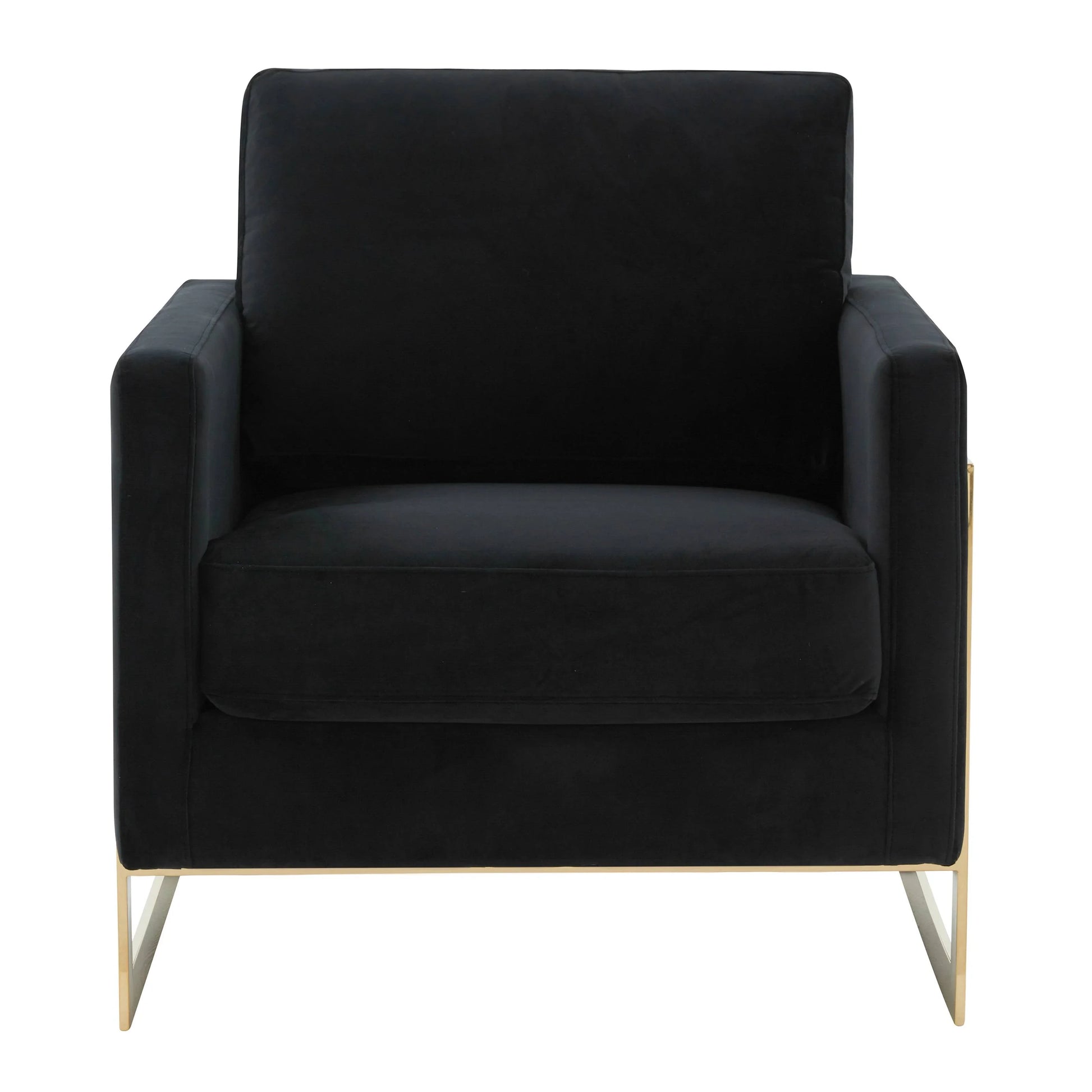 Lincoln Modern Upholstered Accent Armchair With Gold/Black Metal Frame - Elax Furniture
