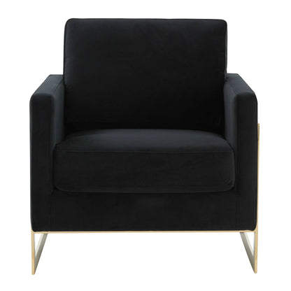 Lincoln Modern Upholstered Accent Armchair With Gold/Black Metal Frame - Elax Furniture