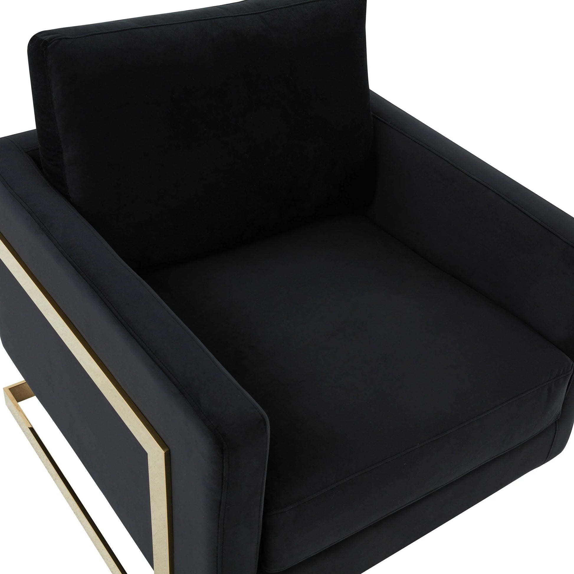 Lincoln Modern Upholstered Accent Armchair With Gold/Black Metal Frame - Elax Furniture