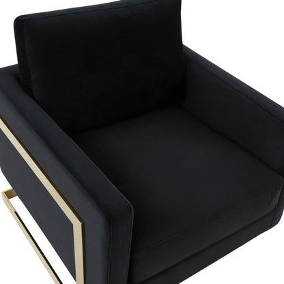 Lincoln Modern Upholstered Accent Armchair With Gold/Black Metal Frame - Elax Furniture