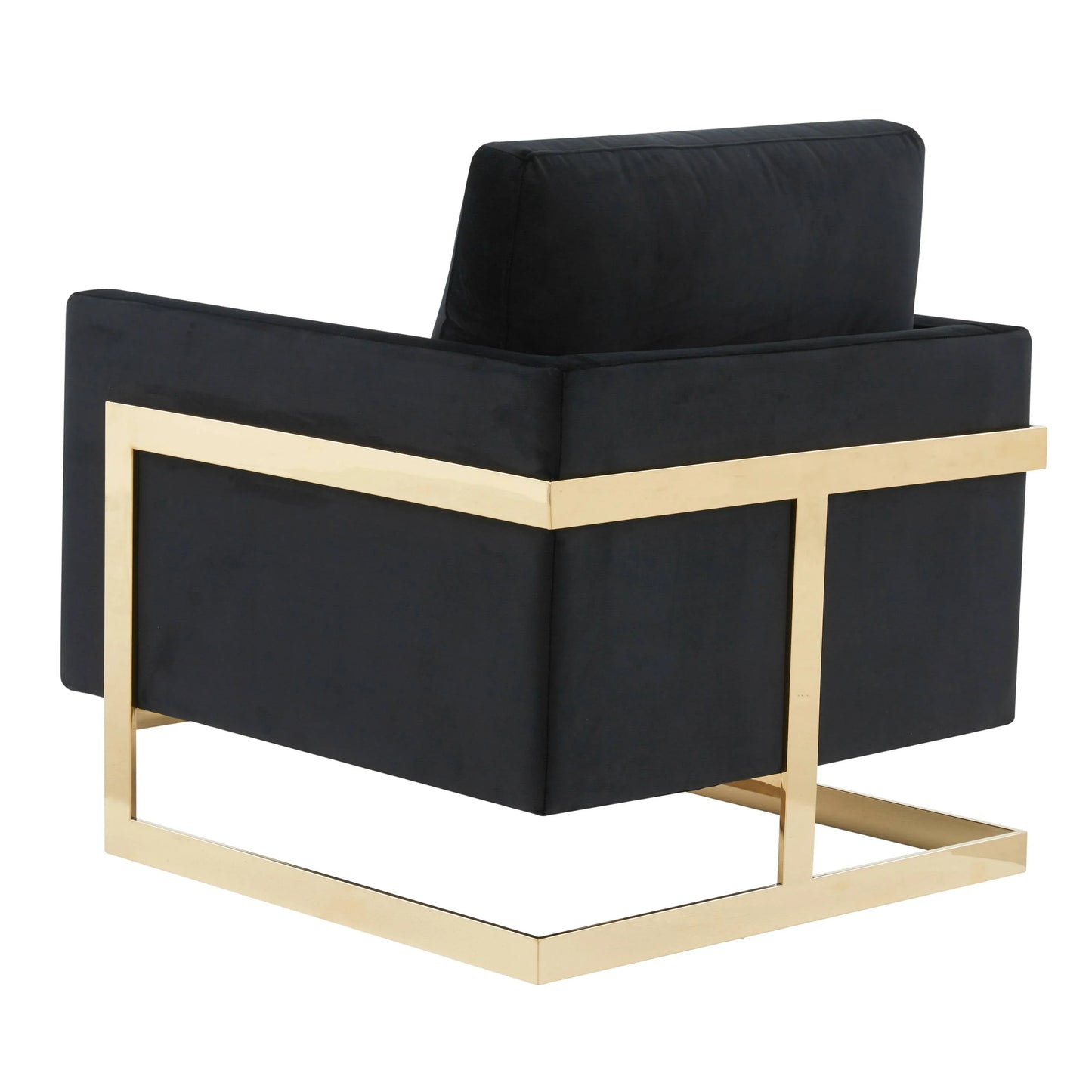 Lincoln Modern Upholstered Accent Armchair With Gold/Black Metal Frame - Elax Furniture