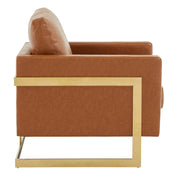 Lincoln Modern Upholstered Accent Armchair With Gold/Black Metal Frame - Elax Furniture
