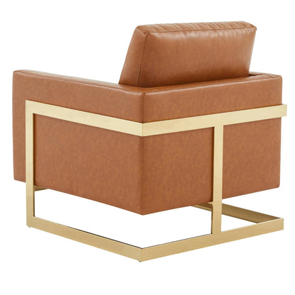 Lincoln Modern Upholstered Accent Armchair With Gold/Black Metal Frame - Elax Furniture