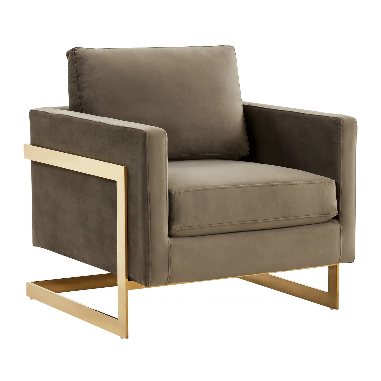 Lincoln Modern Upholstered Accent Armchair With Gold/Black Metal Frame - Elax Furniture