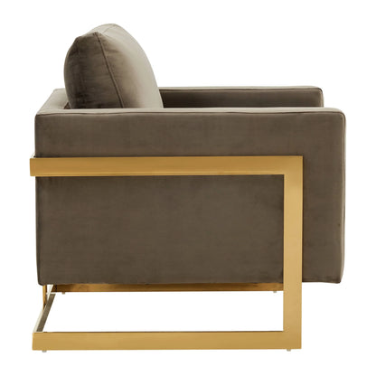 Lincoln Modern Upholstered Accent Armchair With Gold/Black Metal Frame - Elax Furniture