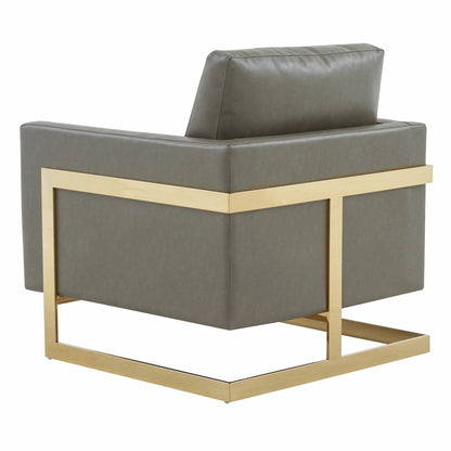 Lincoln Modern Upholstered Accent Armchair With Gold/Black Metal Frame - Elax Furniture