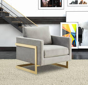 Lincoln Modern Upholstered Accent Armchair With Gold/Black Metal Frame - Elax Furniture
