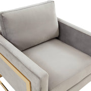 Lincoln Modern Upholstered Accent Armchair With Gold/Black Metal Frame - Elax Furniture