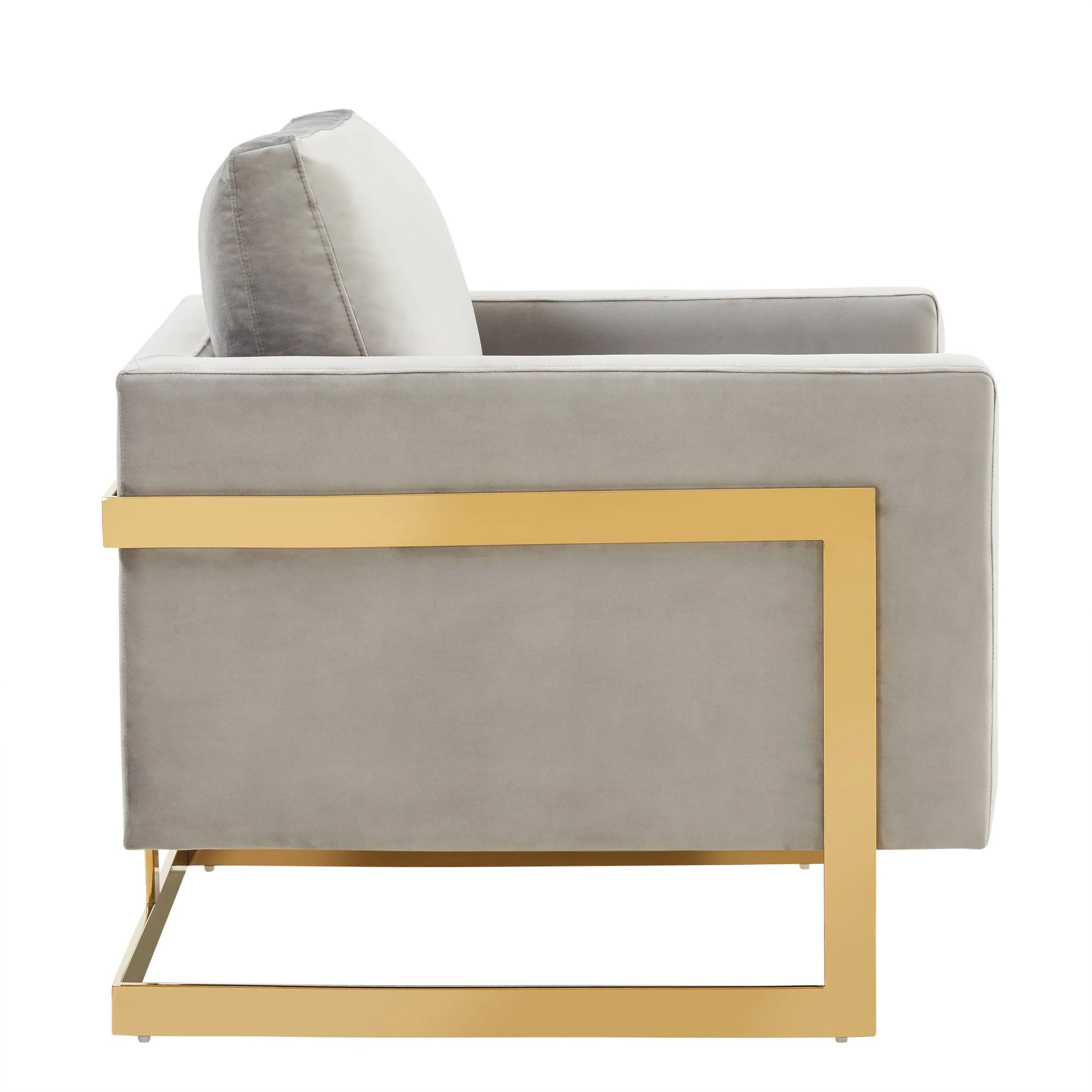 Lincoln Modern Upholstered Accent Armchair With Gold/Black Metal Frame - Elax Furniture