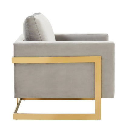 Lincoln Modern Upholstered Accent Armchair With Gold/Black Metal Frame - Elax Furniture