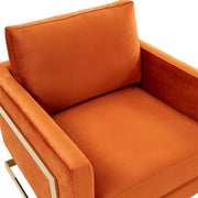 Lincoln Modern Upholstered Accent Armchair With Gold/Black Metal Frame - Elax Furniture