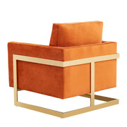 Lincoln Modern Upholstered Accent Armchair With Gold/Black Metal Frame - Elax Furniture
