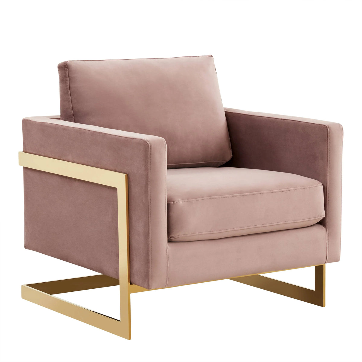 Lincoln Modern Upholstered Accent Armchair With Gold/Black Metal Frame - Elax Furniture