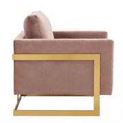 Lincoln Modern Upholstered Accent Armchair With Gold/Black Metal Frame - Elax Furniture