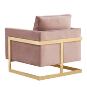 Lincoln Modern Upholstered Accent Armchair With Gold/Black Metal Frame - Elax Furniture