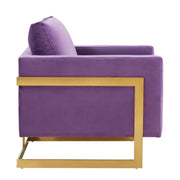 Lincoln Modern Upholstered Accent Armchair With Gold/Black Metal Frame - Elax Furniture