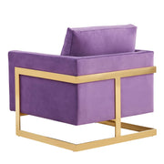 Lincoln Modern Upholstered Accent Armchair With Gold/Black Metal Frame - Elax Furniture