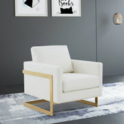 Lincoln Modern Upholstered Accent Armchair With Gold/Black Metal Frame - Elax Furniture