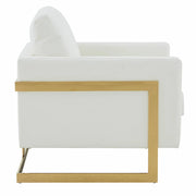 Lincoln Modern Upholstered Accent Armchair With Gold/Black Metal Frame - Elax Furniture