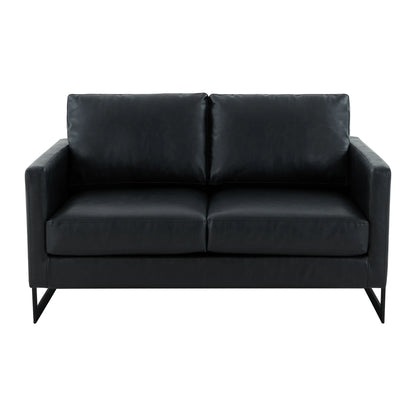 Lincoln Leather Loveseat Sofa with Black Stainless Steel Frame - Elax Furniture
