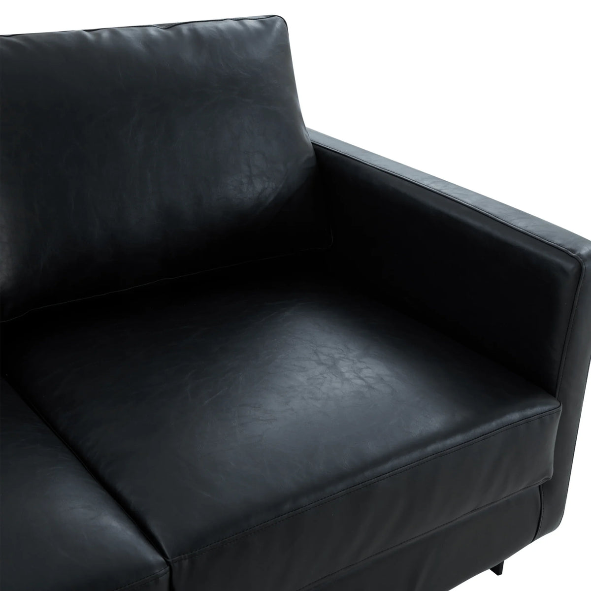 Lincoln Leather Loveseat Sofa with Black Stainless Steel Frame - Elax Furniture