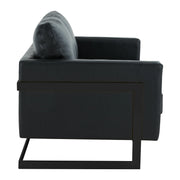 Lincoln Leather Loveseat Sofa with Black Stainless Steel Frame - Elax Furniture