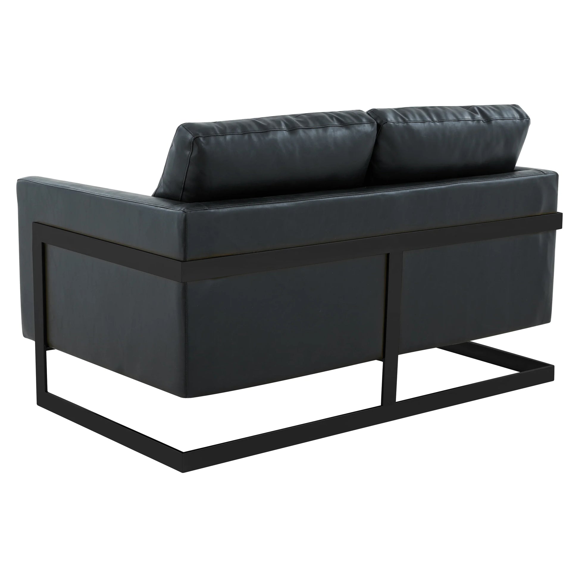 Lincoln Leather Loveseat Sofa with Black Stainless Steel Frame - Elax Furniture