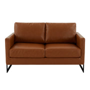 Lincoln Leather Loveseat Sofa with Black Stainless Steel Frame - Elax Furniture