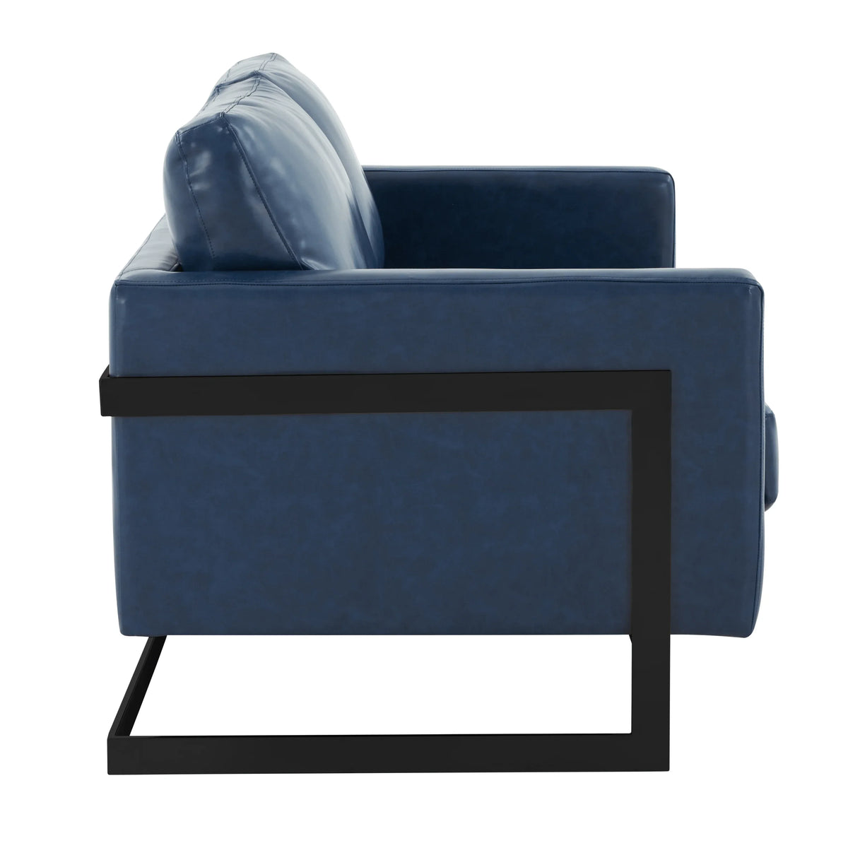 Lincoln Leather Loveseat Sofa with Black Stainless Steel Frame - Elax Furniture