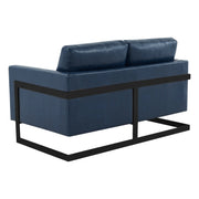Lincoln Leather Loveseat Sofa with Black Stainless Steel Frame - Elax Furniture