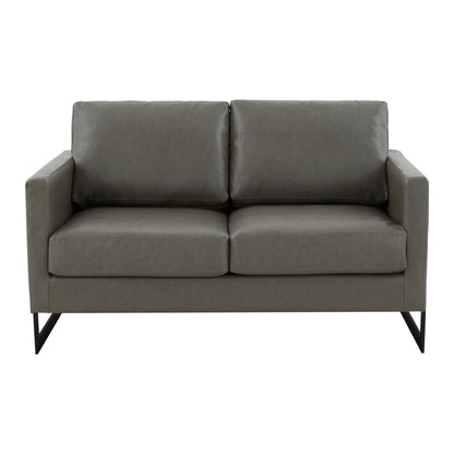 Lincoln Leather Loveseat Sofa with Black Stainless Steel Frame - Elax Furniture