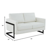 Lincoln Leather Loveseat Sofa with Black Stainless Steel Frame - Elax Furniture