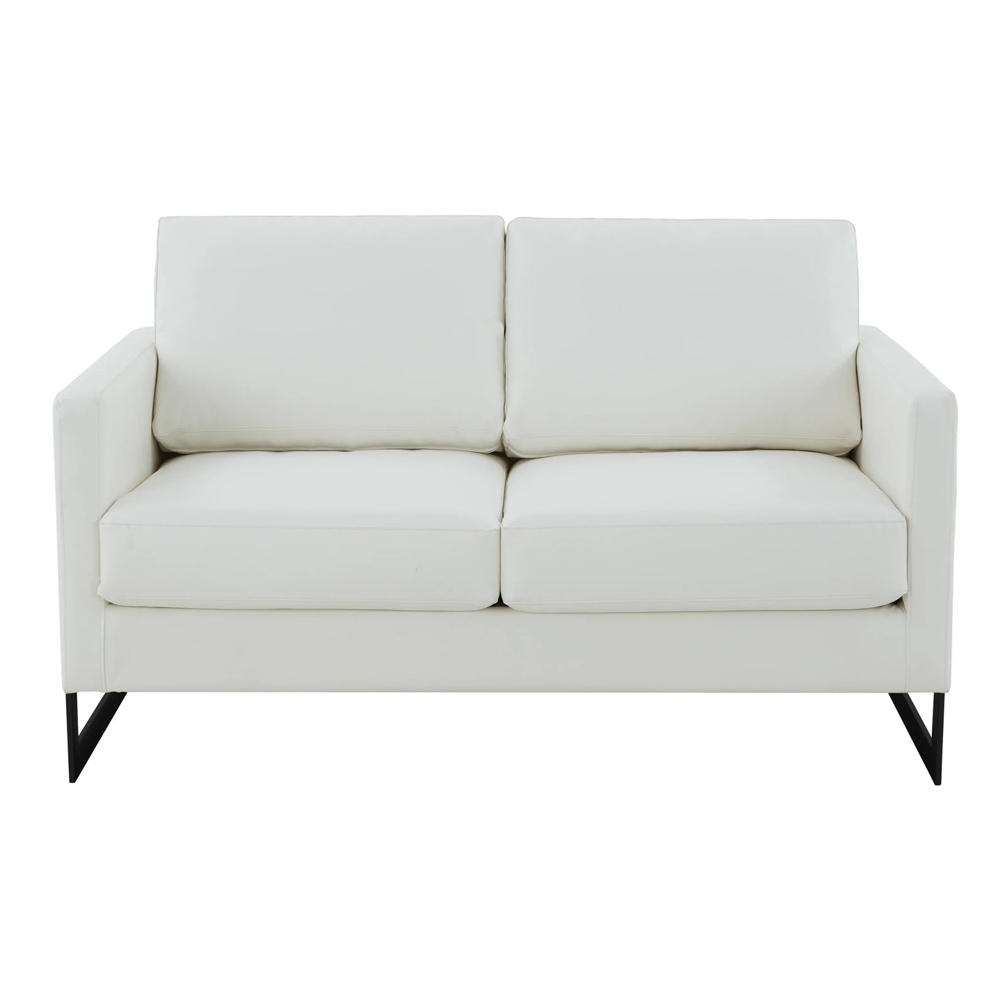 Lincoln Leather Loveseat Sofa with Black Stainless Steel Frame - Elax Furniture