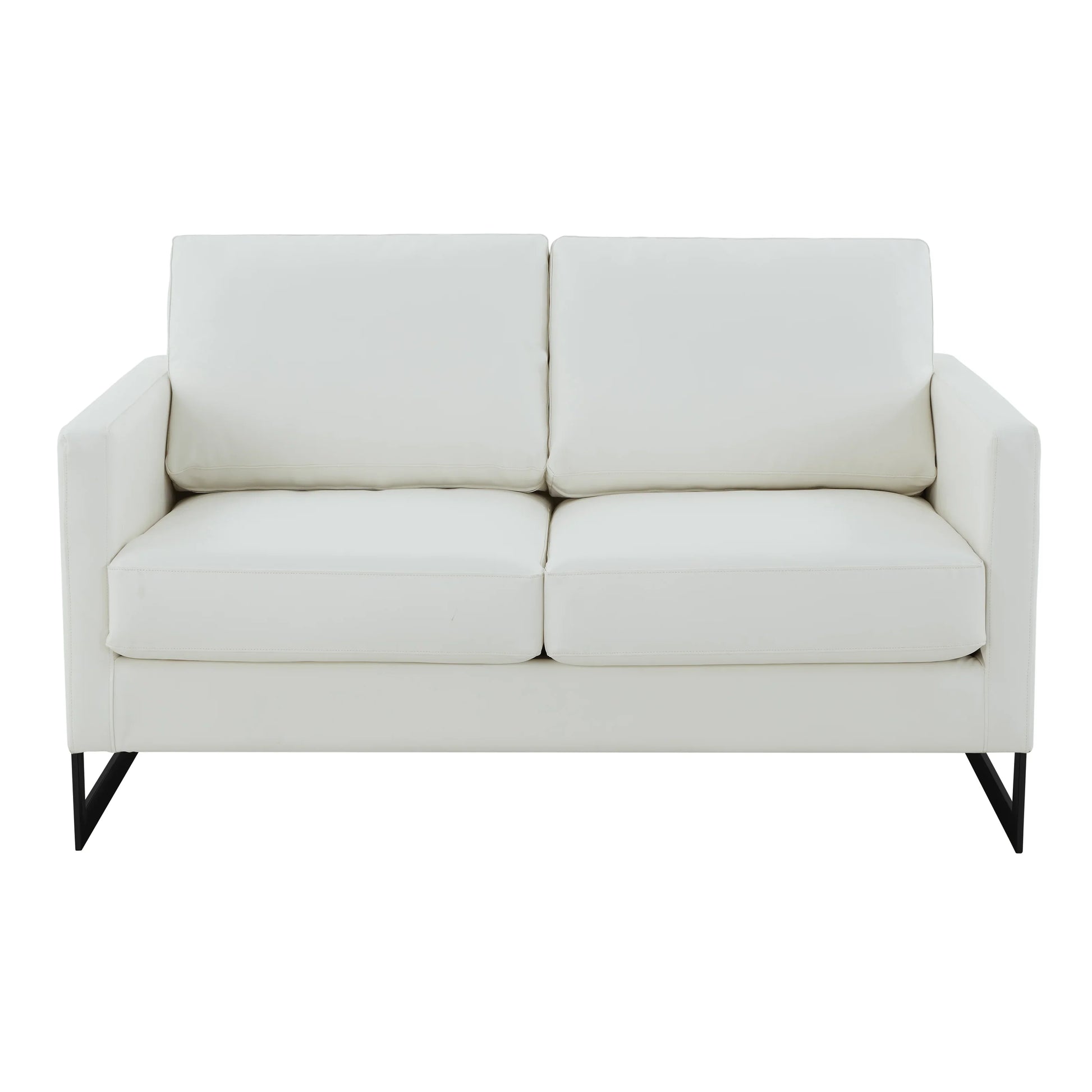 Lincoln Leather Loveseat Sofa with Black Stainless Steel Frame - Elax Furniture