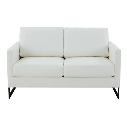 Lincoln Leather Loveseat Sofa with Black Stainless Steel Frame - Elax Furniture