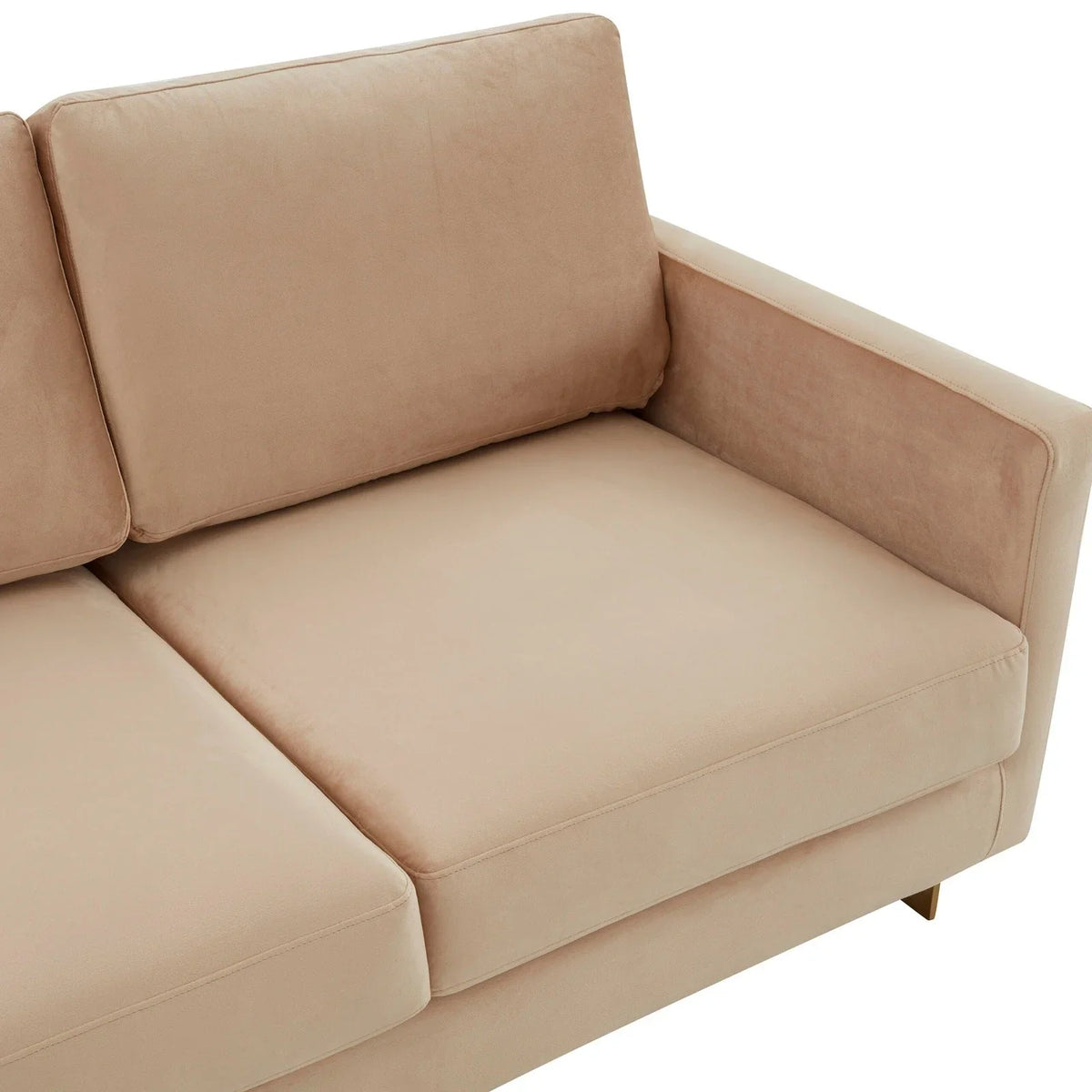 Lincoln 3-Seater Velvet/Leather Full Size Sofa in Stainless Steel - Elax Furniture