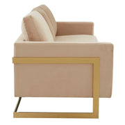Lincoln 3-Seater Velvet/Leather Full Size Sofa in Stainless Steel - Elax Furniture