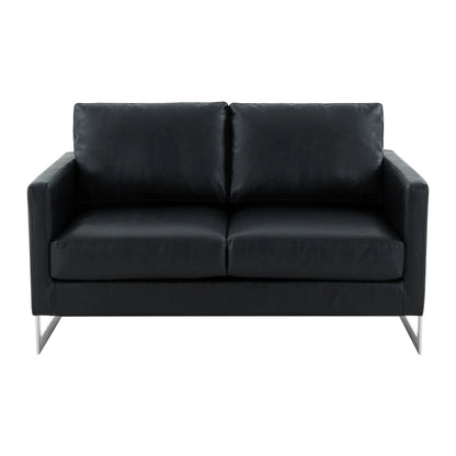 Lincoln Leather Loveseat Sofa with Chrome Stainless Steel Frame - Elax Furniture