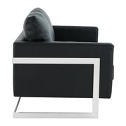 Lincoln Leather Loveseat Sofa with Chrome Stainless Steel Frame - Elax Furniture