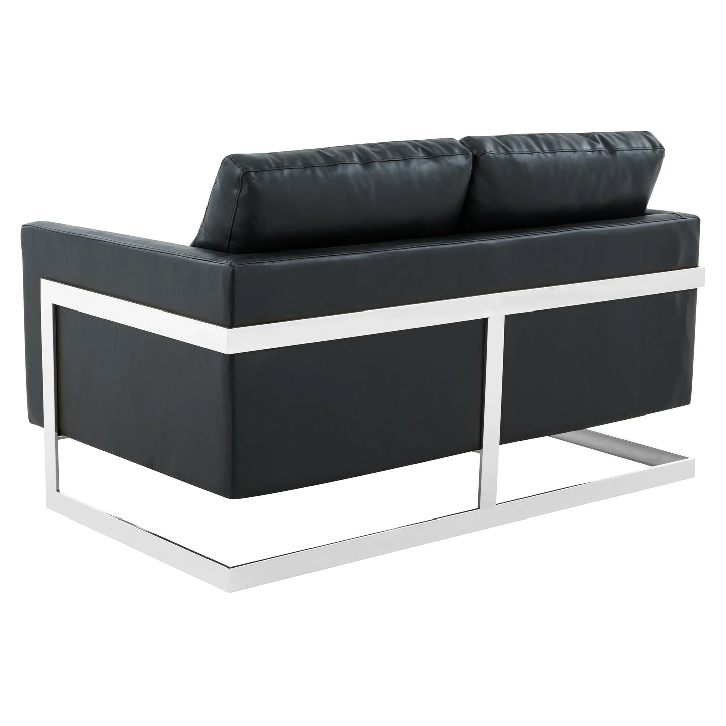 Lincoln Leather Loveseat Sofa with Chrome Stainless Steel Frame - Elax Furniture