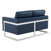 Lincoln Leather Loveseat Sofa with Chrome Stainless Steel Frame - Elax Furniture