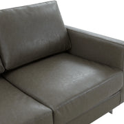 Lincoln Leather Loveseat Sofa with Chrome Stainless Steel Frame - Elax Furniture