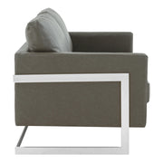 Lincoln Leather Loveseat Sofa with Chrome Stainless Steel Frame - Elax Furniture