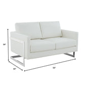 Lincoln Leather Loveseat Sofa with Chrome Stainless Steel Frame - Elax Furniture