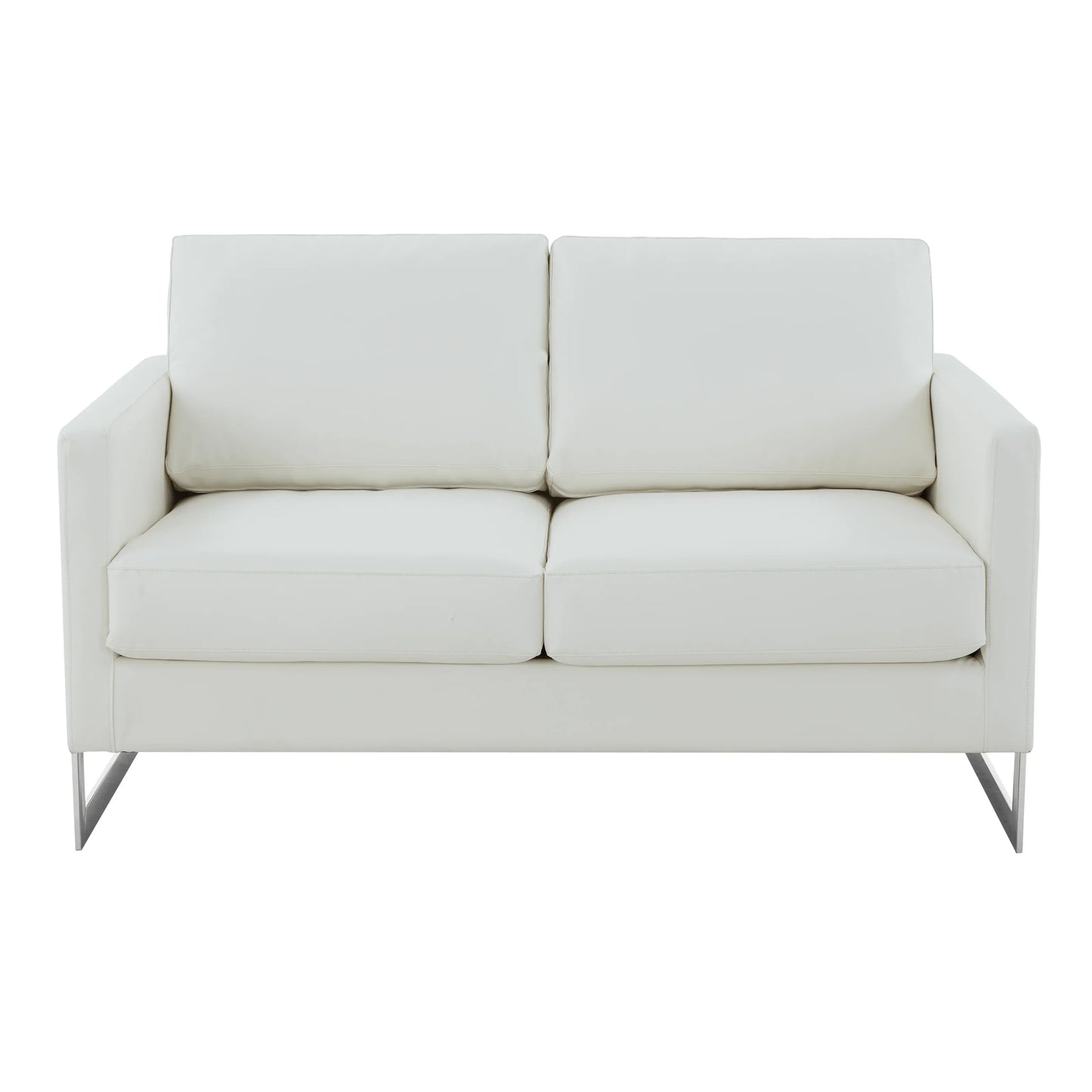 Lincoln Leather Loveseat Sofa with Chrome Stainless Steel Frame - Elax Furniture