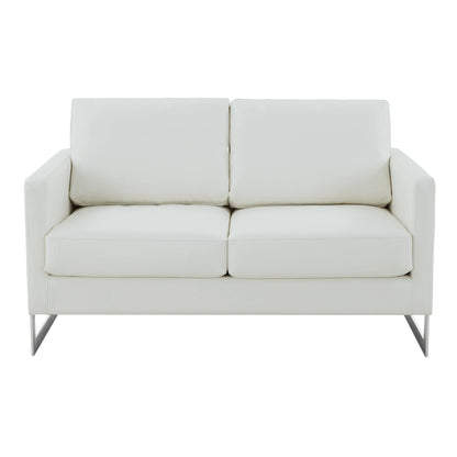 Lincoln Leather Loveseat Sofa with Chrome Stainless Steel Frame - Elax Furniture