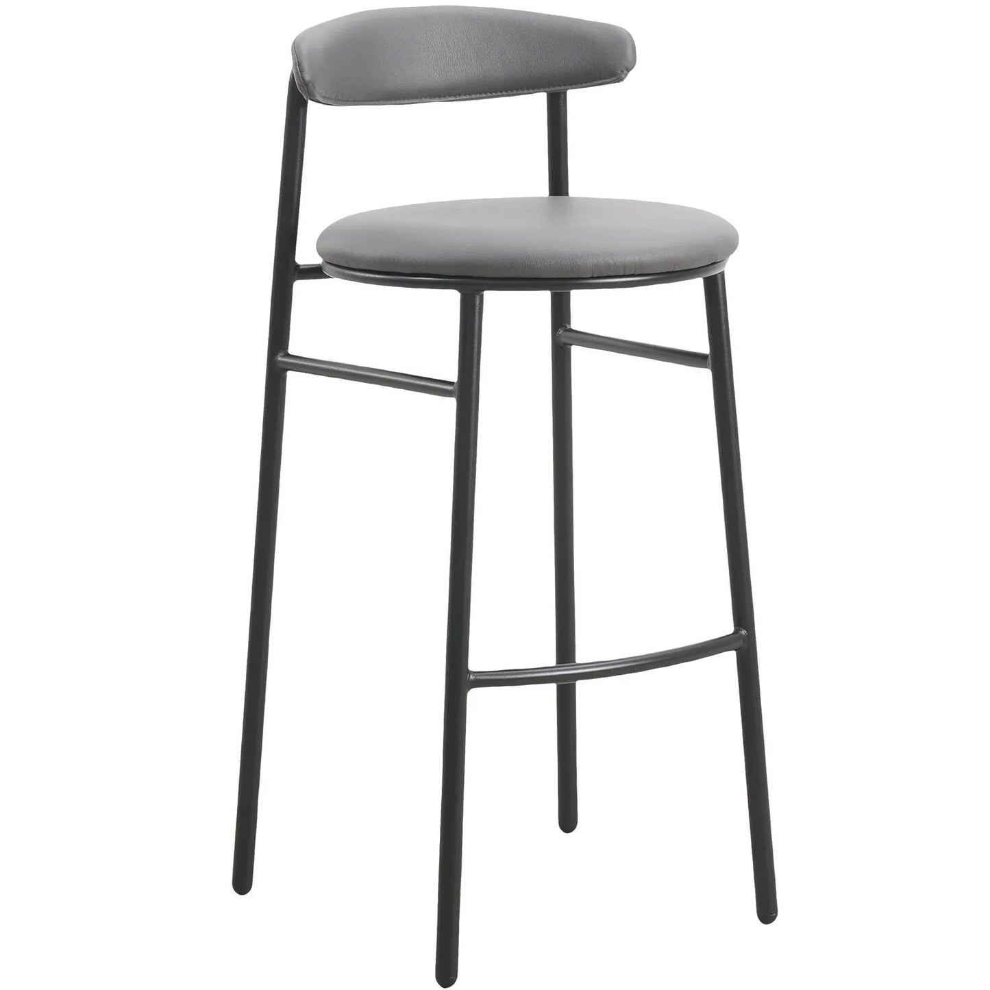 Lume Series Modern Bar Stool Upholstered in Leather for Dining Room and Kitchen - Elax Furniture