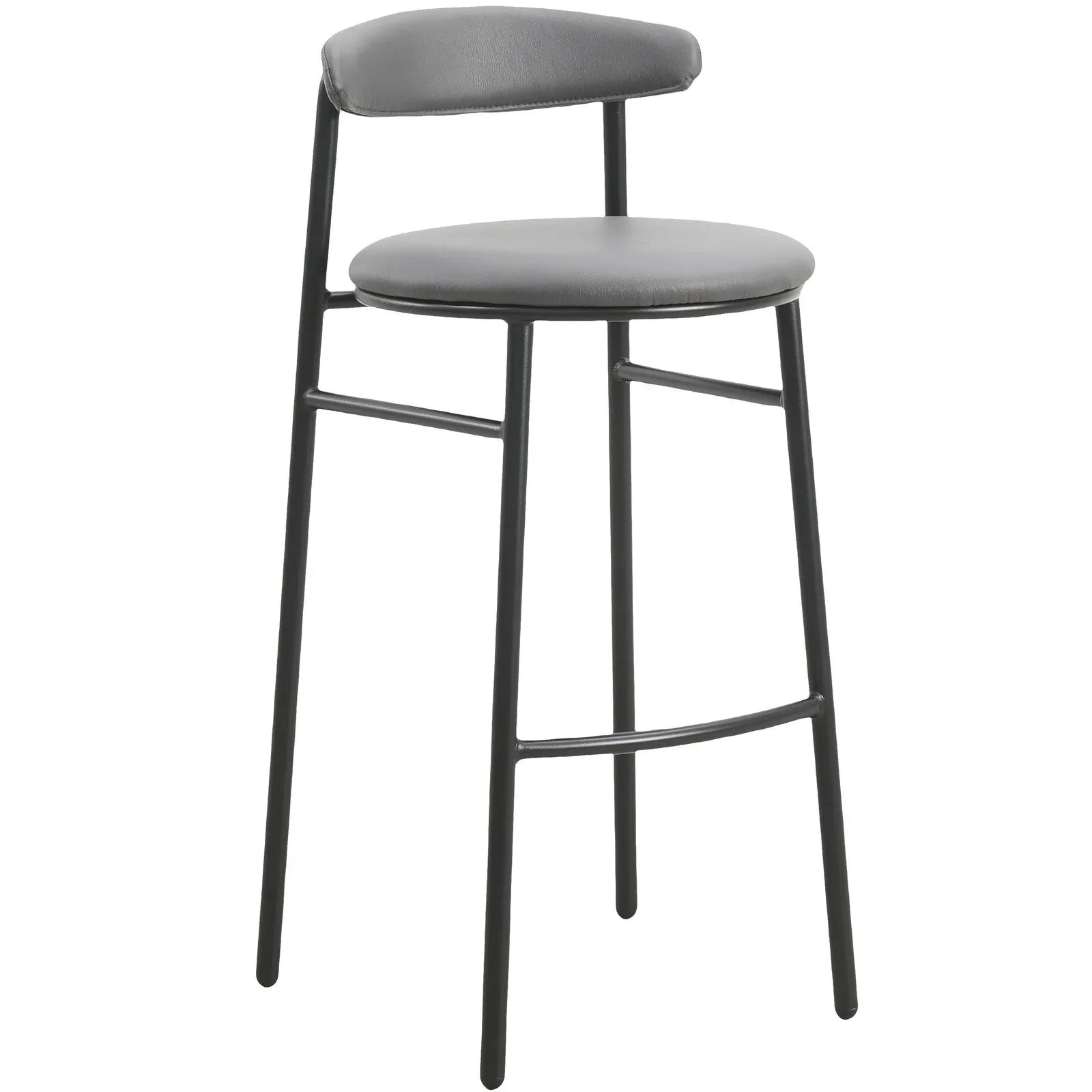 Lume Series Modern Bar Stool Upholstered in Leather for Dining Room and Kitchen - Elax Furniture